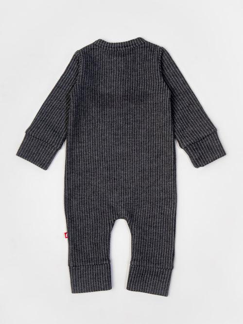Charcoal Color Full Sleeve Thermal Romper For Unisex Baby (Baby Boy & Baby Girls)