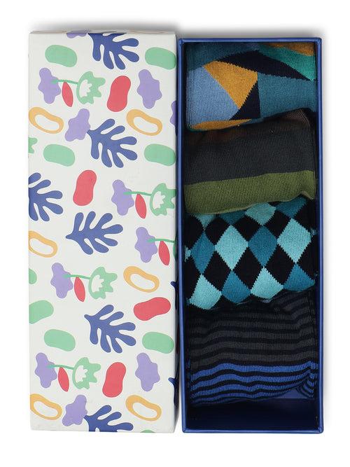 Cool Colours Box Of 4 Pairs | Mid Calf Crew Socks