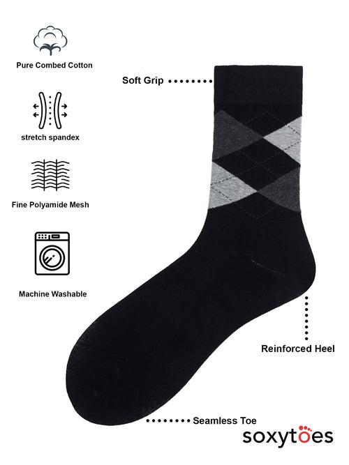 Classic Argyle Socks - Black