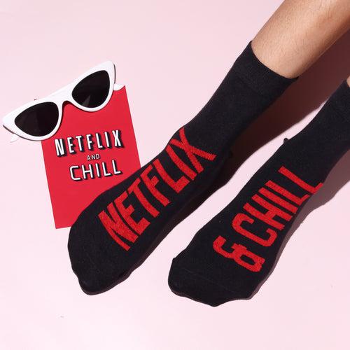 Netflix & Chill Black Socks