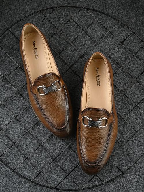 Nicobar Tan Textured Slip-Ons