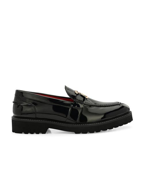 Flambe Black Chunky Loafers