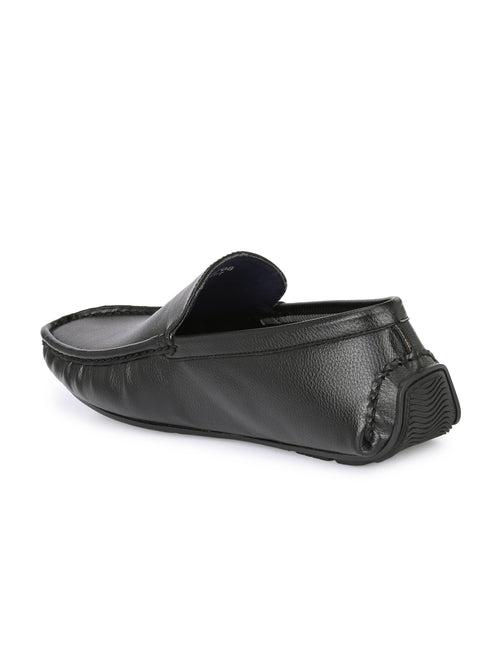 Swift Black Solid Loafers