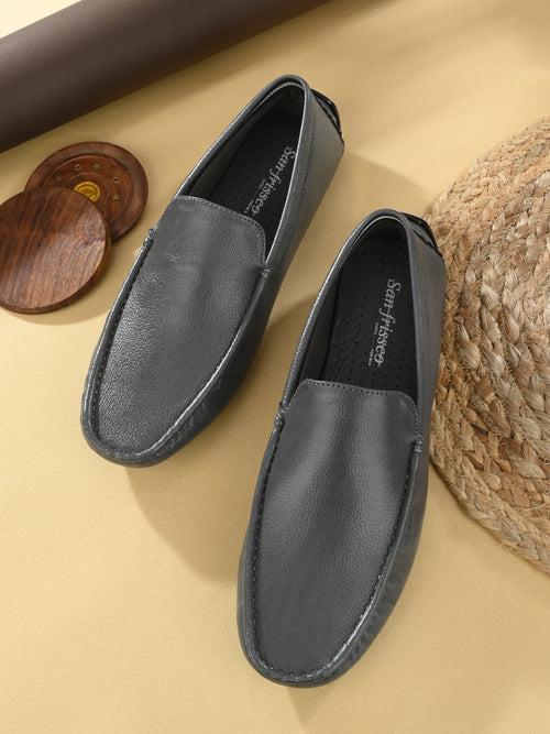 Swift Grey Solid Loafers