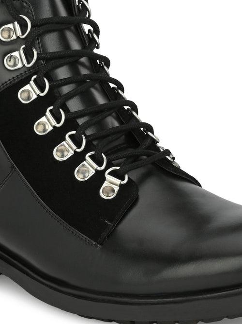 Dover Black Lace-up Boots