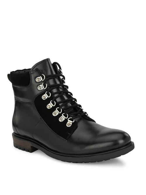 Dover Black Lace-up Boots