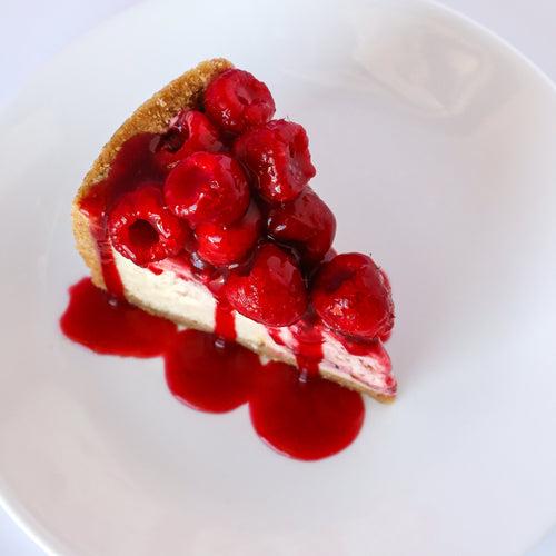 Vanilla Bean Cheesecake with Raspberries