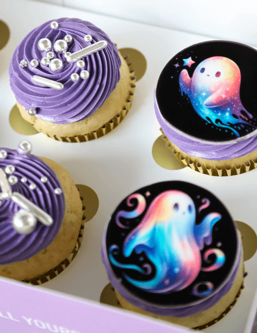 Iridescent Ghosts Box of 6 Cupcakes