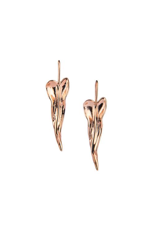 Heart Leaf Earrings - Rosegold