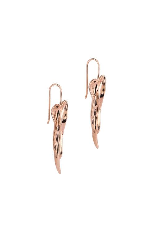 Heart Leaf Earrings - Rosegold