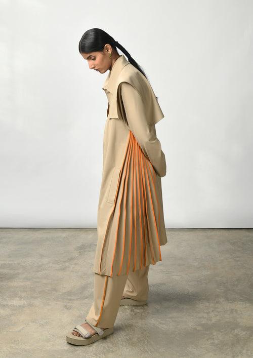 Midi trench coat with binding