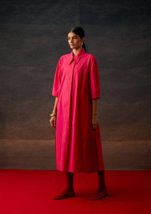 Panelled midi shirt dress