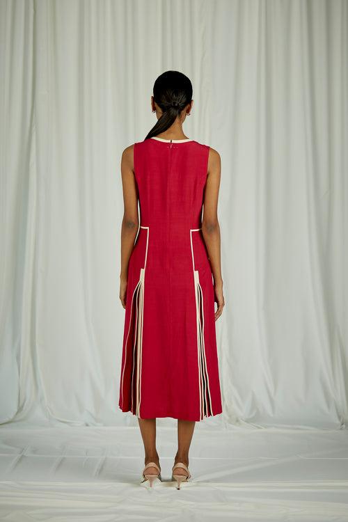 Sleeveless Dress With Godet Inserts