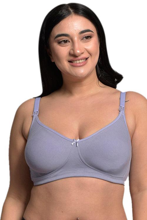 Plus Size Lavender Organic Cotton Bamboo Non Padded  Feeding Bra