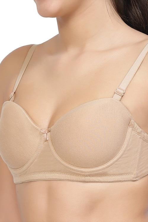 Organic Cotton  Antimicrobial Padded Strapless and Backless Bra-ISB120-Skin