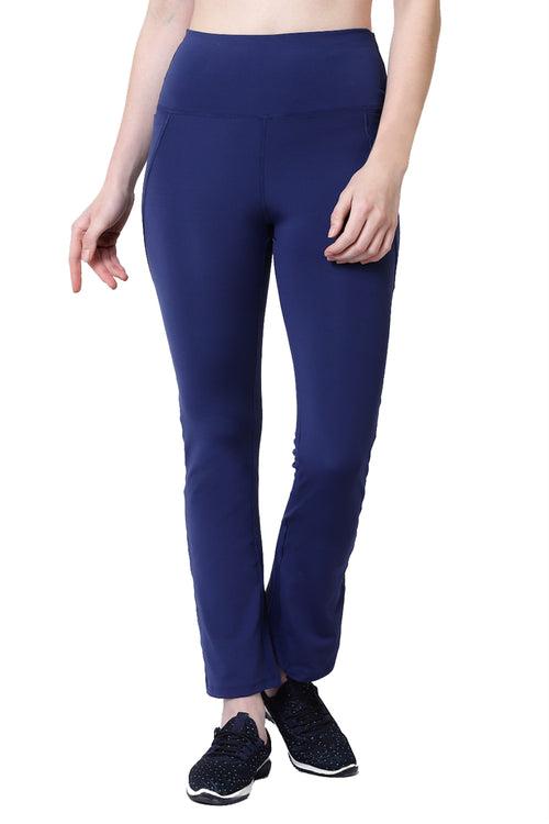 Recycled Fiber Black Flare Pants-ISL051-Navy Blue-