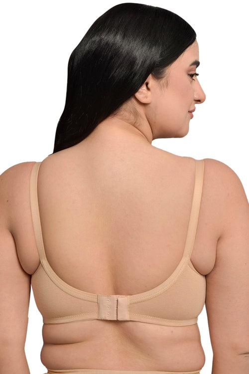 Plus Size Beige Organic Cotton Bamboo Non Padded  Feeding Bra