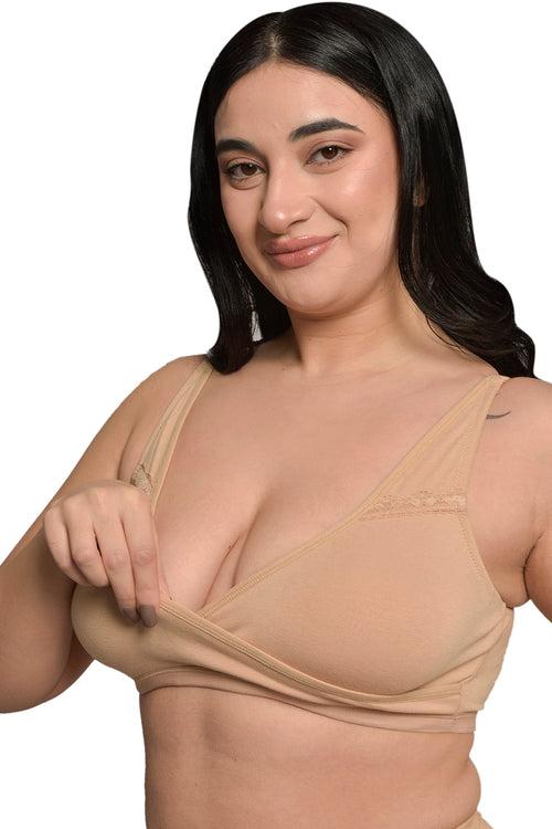 Plus Size Nude Organic Cotton Bamboo Non Padded  Sleeping Bra