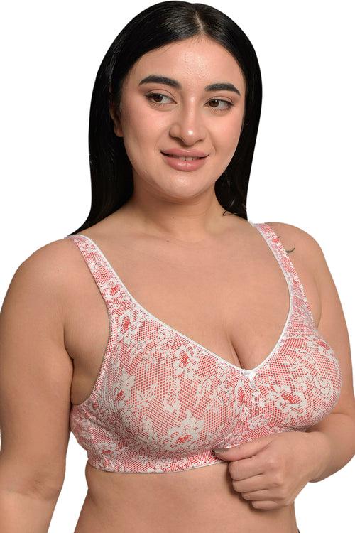 Plus Size Printed Organic Cotton Bamboo Non padded Side support bra