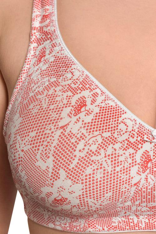 Plus Size Printed Organic Cotton Bamboo Non padded Side support bra