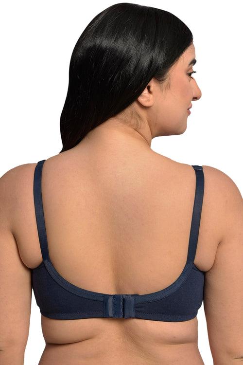 Plus Size Navy Organic Cotton Bamboo Nursing Bra with Removable pads