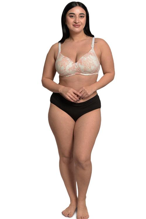 Plus Size Carrot Print Organic Cotton Bamboo Padded Feeding Bra