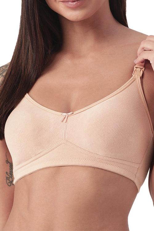 Organic Cotton Antimicrobial Soft Nursing Bra with Removable Pads-IMB011A