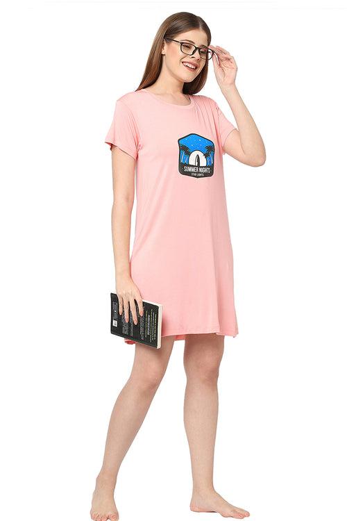 Modal Sleep Tee-ISL017-Peach