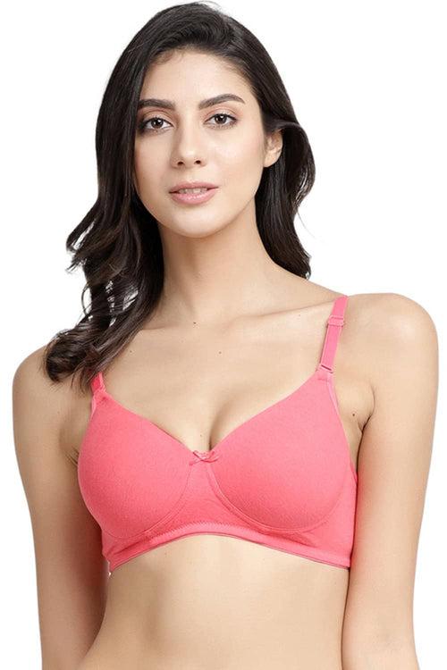 Organic Cotton  Antimicrobial Wire-free Padded Bra (Pack of 3)-ISB068-B.Pink_B.Pink_Coral Pink-