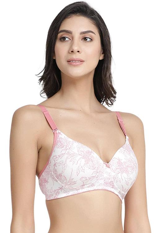 Organic Cotton  Antimicrobial Wire-free Padded Bra (Pack of 3)-ISB068-Black_Black_Coral Pink-