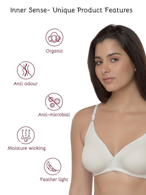 Organic Cotton Antimicrobial Seamless Triangular Bra with Supportive Stitch (Pack of 2)-ISB099-Fuschia_M.White-