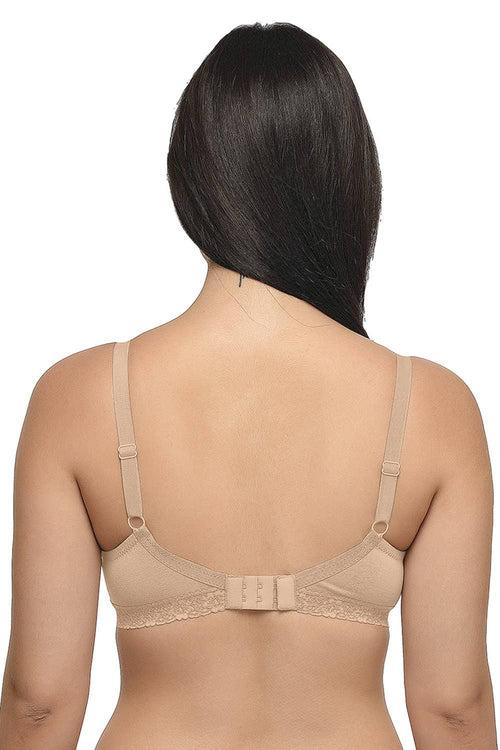 Organic Seamless Laced Bra (Pack of 3)-ISB054-Skin_Skin_Black-