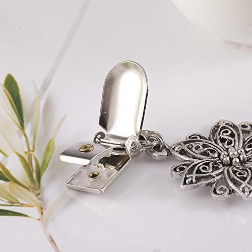 Yellow Chimes Elegant Cardigan Brooch Sweater Collar Shawl Clip Classic Floral Design Silver Plated Brooch for Women