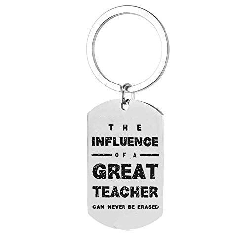 Yellow Chimes "The Influence Of A Great Teacher Can Never Be Erased Touching Message Keychain Pendant with Chain/Gift for Teacher's/Teachers Day Gift/Teachers Birthday Gift