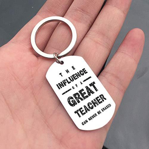 Yellow Chimes "The Influence Of A Great Teacher Can Never Be Erased Touching Message Keychain Pendant with Chain/Gift for Teacher's/Teachers Day Gift/Teachers Birthday Gift