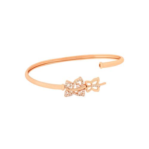 Yellow Chimes Bracelet for Women & Girls Fashion Cubic Zircon Bangle Bracelets Rosegold Plated Butterfly Bracelet | Birthday Gift For Girls & Women Anniversary Gift for Wife Valentine Gift for Girls