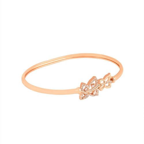 Yellow Chimes Bracelet for Women & Girls Fashion Cubic Zircon Bangle Bracelets Rosegold Plated Butterfly Bracelet | Birthday Gift For Girls & Women Anniversary Gift for Wife Valentine Gift for Girls