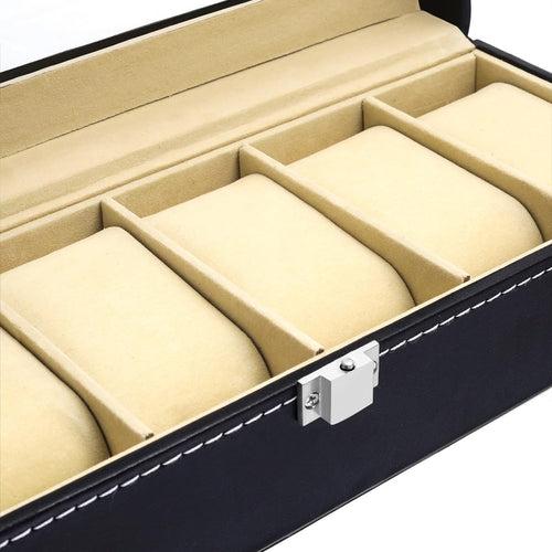 Yellow Chimes Watch Box Organizer for Men And Women Watch Case Storage Organiser PU Leather Bracelet Watch Collection Box | Watch Case with Large Glass Lid | Gift For Men Women