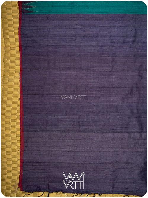 Teal Blue Antara Handspun Tussar Silk Saree