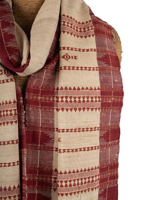 Tussar Madder Red Fish Kotpad Stole