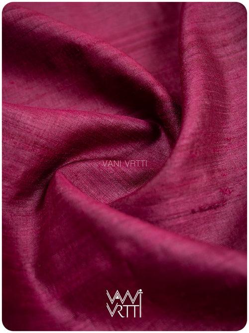 Rani Pink Coffee Nadi Handspun Tussar Silk Saree