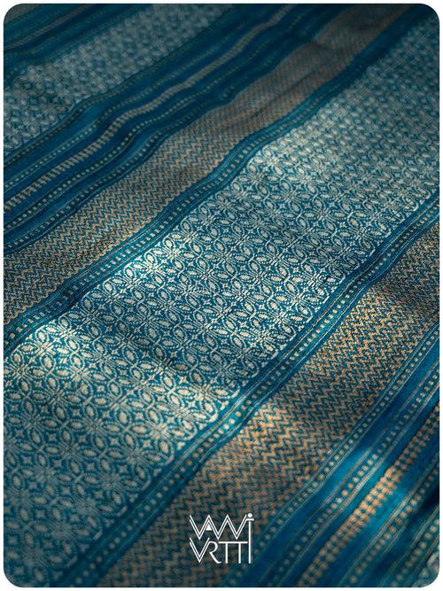 Ash Grey Firozi Nabh Handspun Tussar Silk Saree