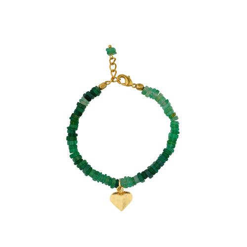 Sugar Rush Bracelet [ Green Onyx / Gold ]