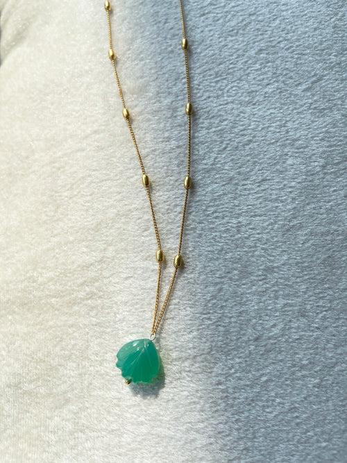 OYSTER Necklace [ green onyx ]