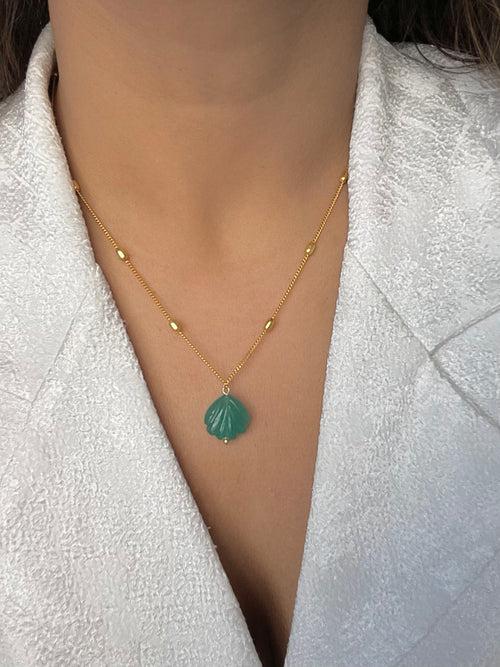 OYSTER Necklace [ green onyx ]