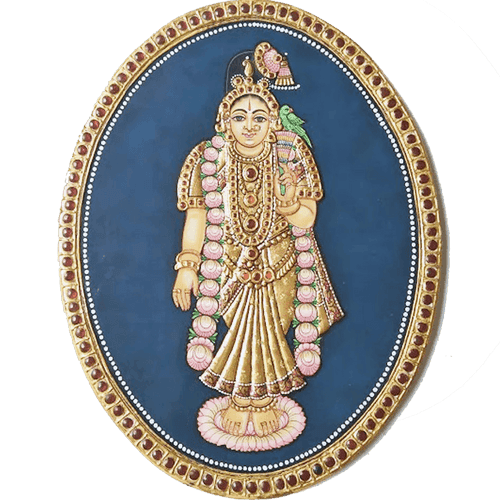 Oval Andal Antique Finish Tanjore Painting