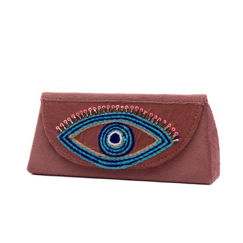 Evil Eye Nude Hand Embroidered Sunglasses Cover