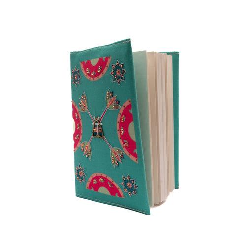 Teal hand embroidered diary
