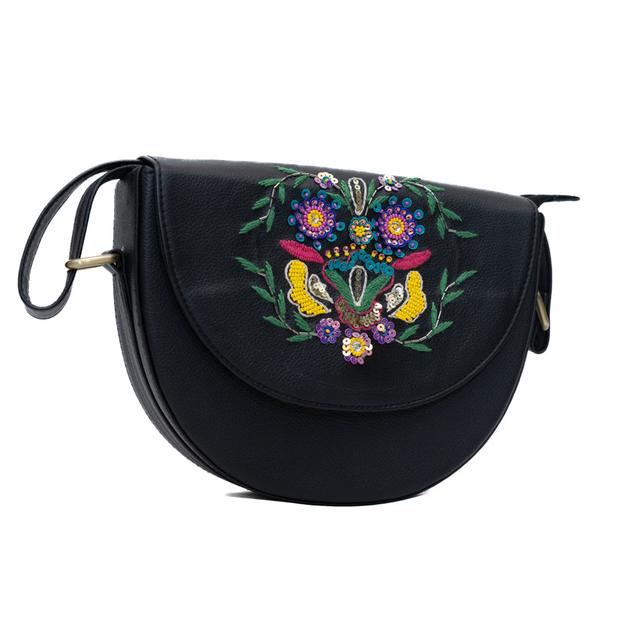 Bling hand embroidered lune bag