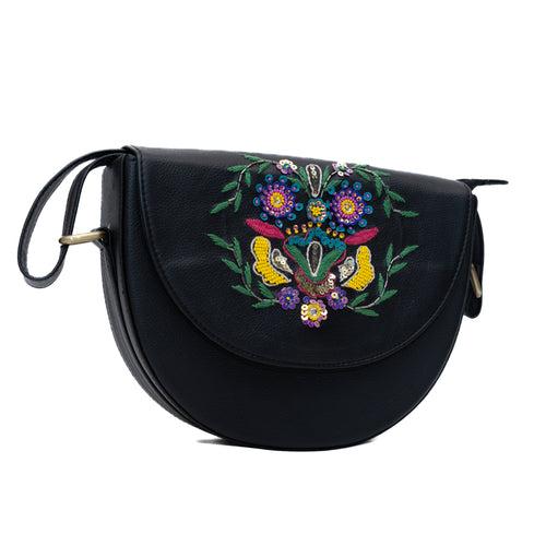 Bling hand embroidered lune bag